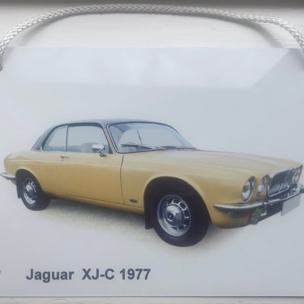 Jaguar XJ-C 1977 (Yellow) - Aluminium Plaque - A5 or 203x304mm