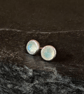 STERLING SILVER Rose Cut Moonstone stud earrings, Handmade Urban Design