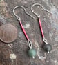   Red and Green  Long Dangle Christmas Earrings - Image 2