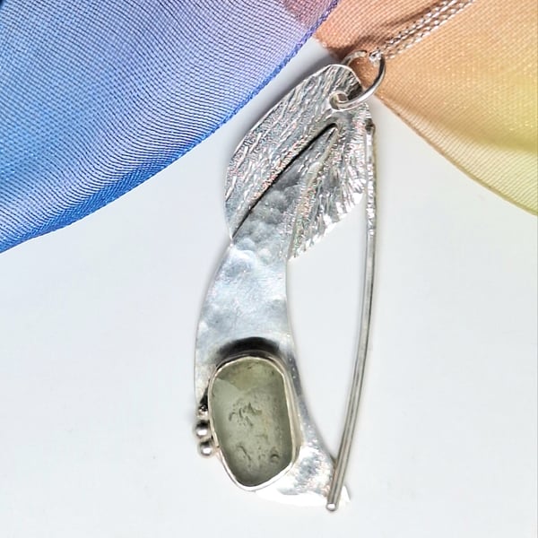 Grey Sail Seaglass Pendant