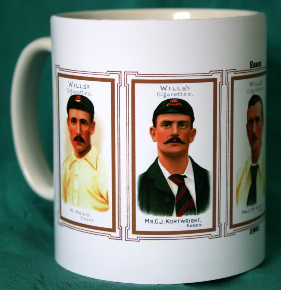Cricket mug Essex 1901 county players vintage design mug