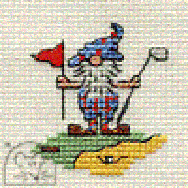 Mouseloft Stitchlets 'Just Gnomes! - Golfing A-round' Cross Stitch Kit
