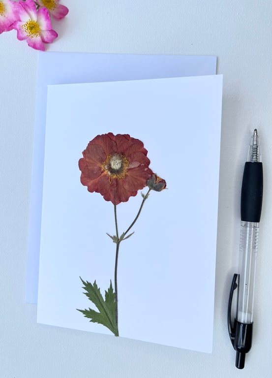 Handmade Real Pressed Flower Greeting Card