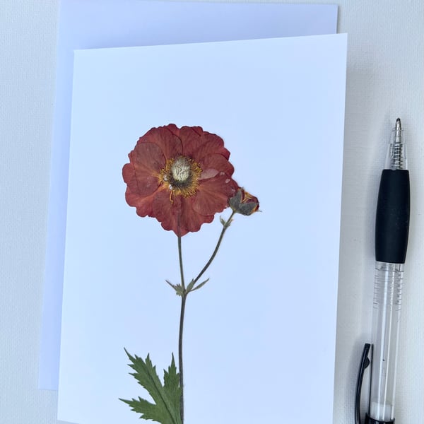 Handmade Real Pressed Flower Greeting Card