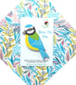Blue Tit Pin Badge, Garden Bird Brooch, Garden Birds, Wooden Accessories - Image 1