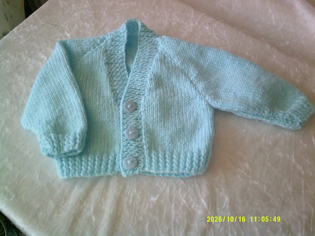 Turquoise 16 inch Baby Cardigan