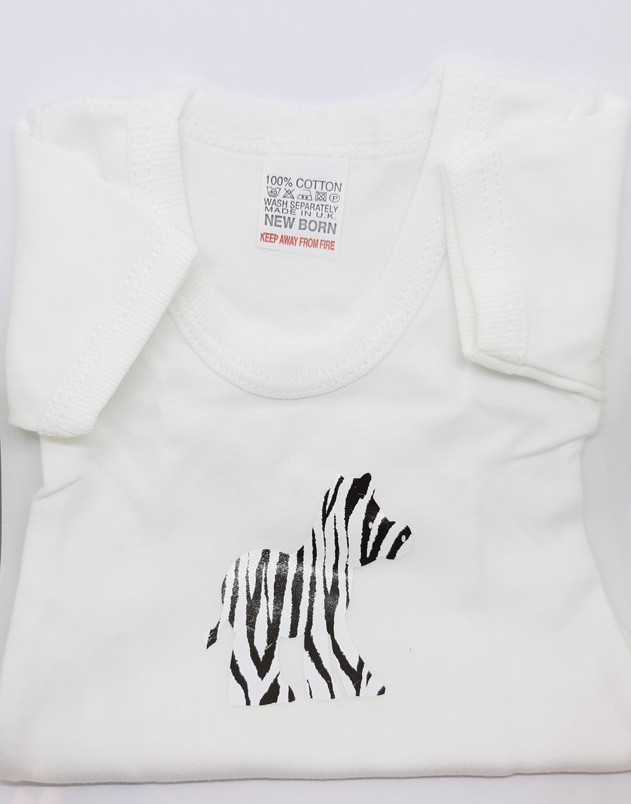 Zebra Baby Vest with Matching Gift Bag