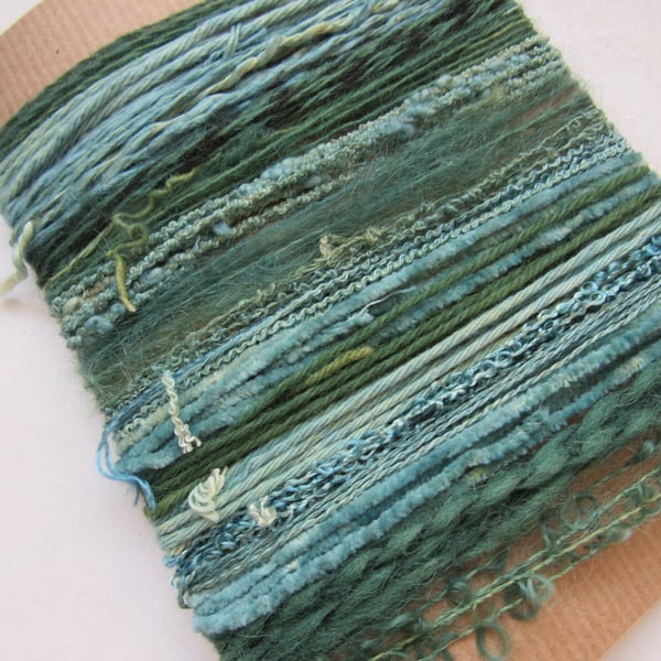 Large Green Natural Dye Textured Thread Pack
