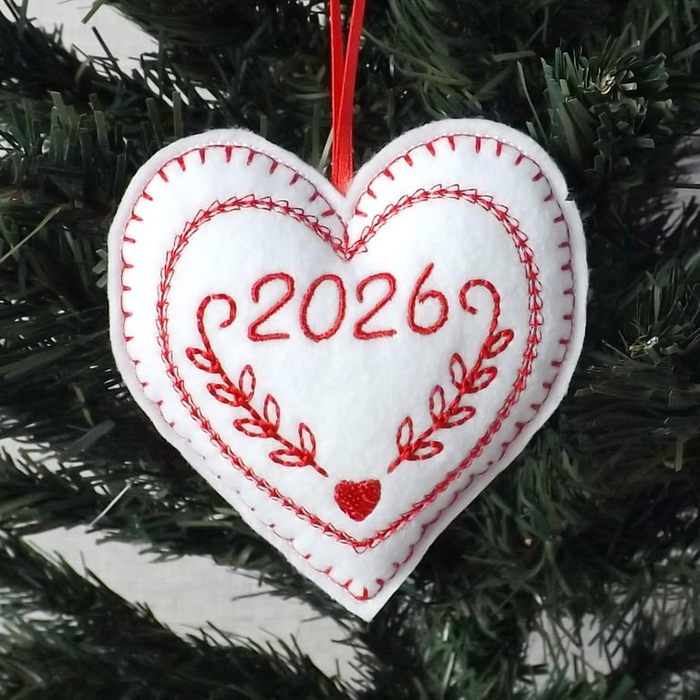 Christmas hanging decoration, heart decoration, 2026