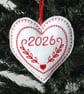 Christmas hanging decoration, heart decoration, 2026