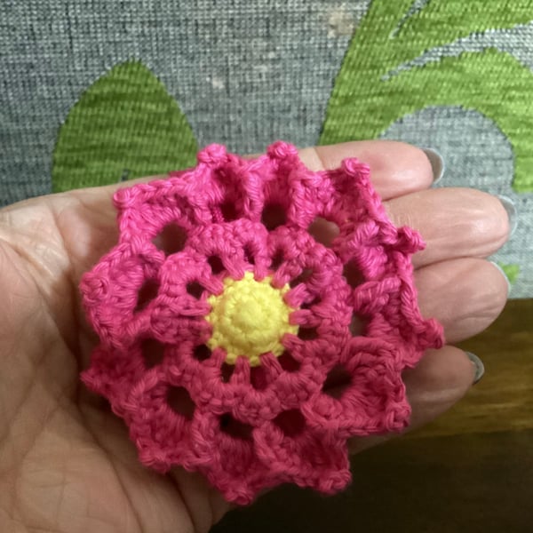 Large crochet floral hair band