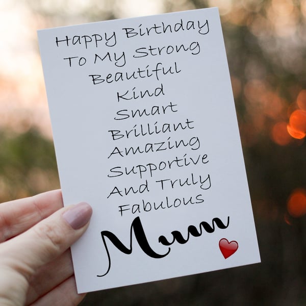 Mum Birthday Card, Card for Special Mum, Birthday Card, Wonderful Mum Card