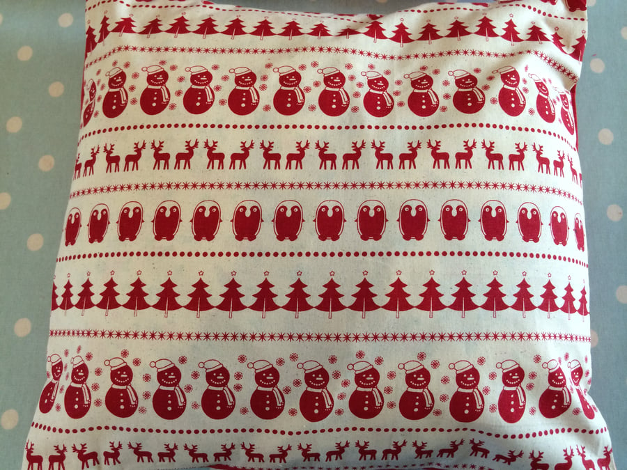 Christmas cushion cover,quilt in scandanavian design linen  fabric