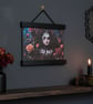 Dark Romantic Girl and Roses Canvas Print – Gothic Wall Art with Black Magnetic 