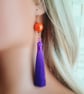 Purple Silk Tassel earrings - Long