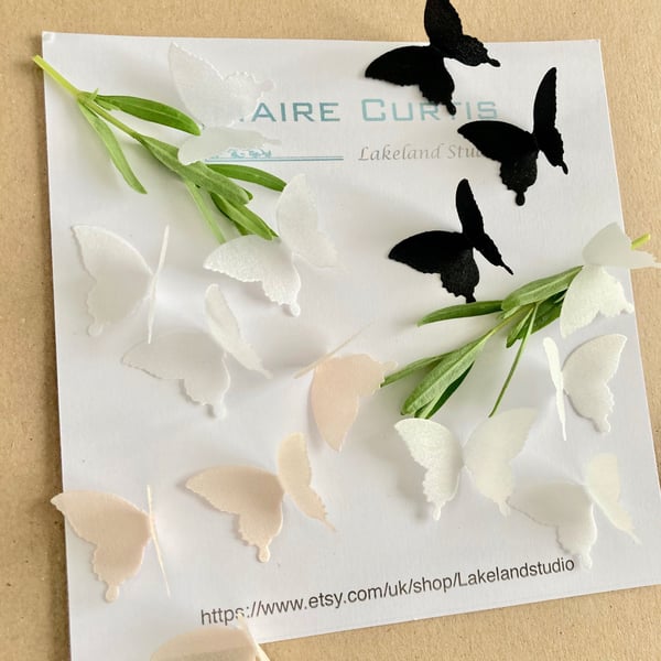 Mini Silk Satin Butterflies in packs of 25