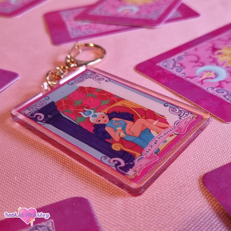 Major Arcana - The High Priestess Keychain - Double Sided Keychain - Witchy Gift