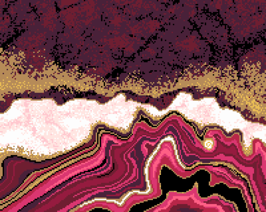 229B - Agate Marble Cross Stitch Pattern Gold & Pink version (PDF Counted Chart)