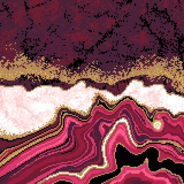 229B - Agate Marble Cross Stitch Pattern Gold & Pink version (PDF Counted Chart)