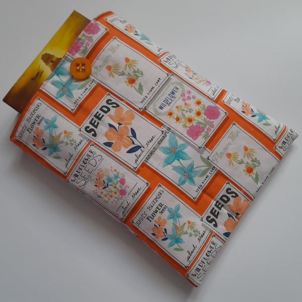 Flower Seed Design Padded Book Sleeve