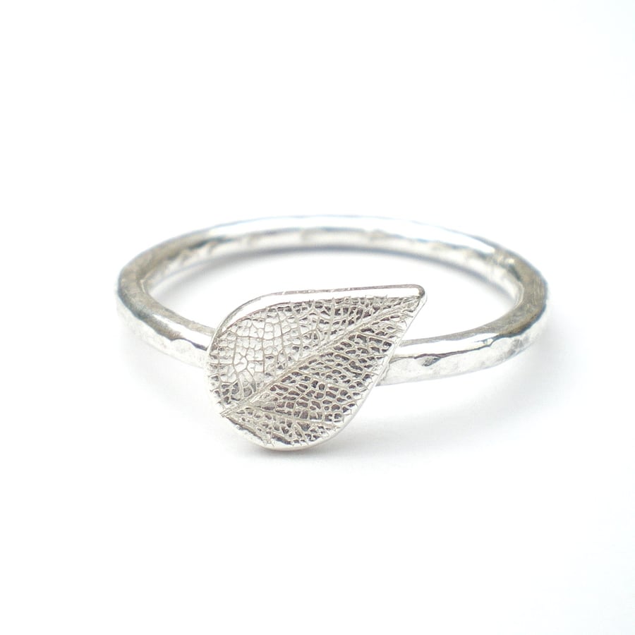 Autumn Leaves Silver Leaf Ring