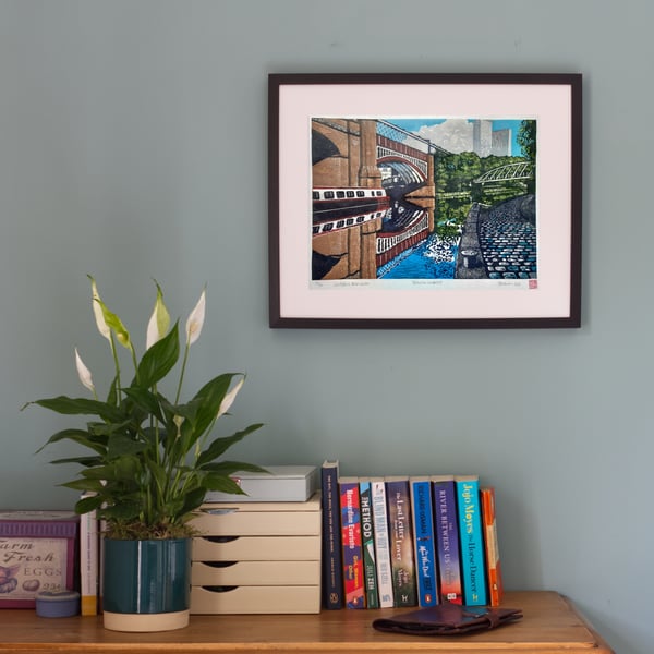 Reduction Linoprint – Castlefield, Manchester (limited edition of 20)