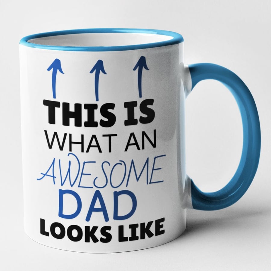 This Is What An Awesome Dad Loooks Like Mug Father's Dad Birthday Present Funny 