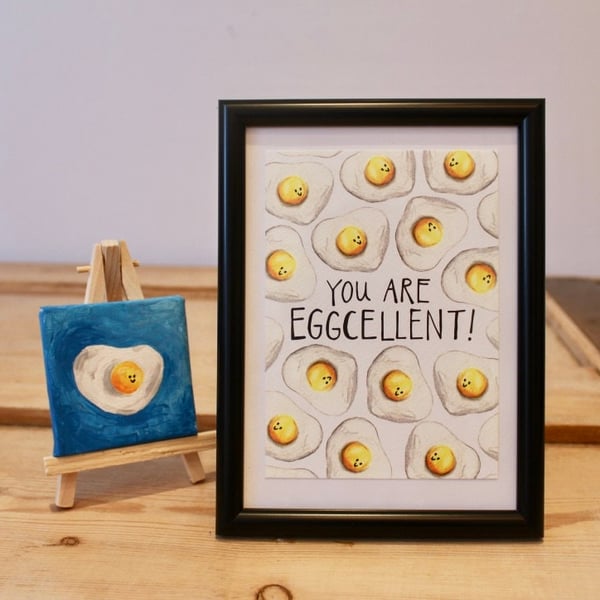 You Are Eggcellent - Excellent Egg Pun - Motivational Postcard - A6 Print