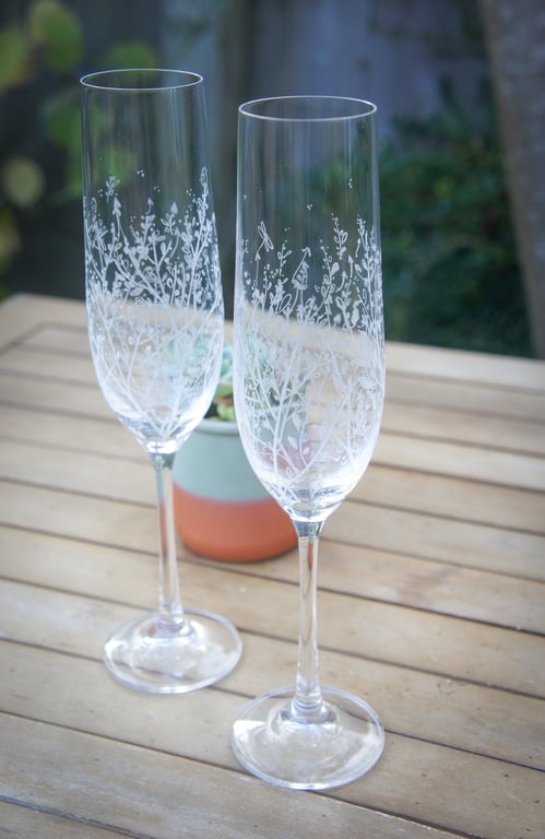 Engraved Dartington Flutes