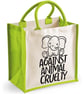 Against Animal Cruelty Elephant Midi Jute Shopper Canvas Lunch Bag Anti Cruelty  - Image 1