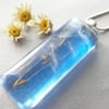 Dandelion Seeds in Blue Resin Necklace Pendant - Nature Specimen - MAKE A WISH