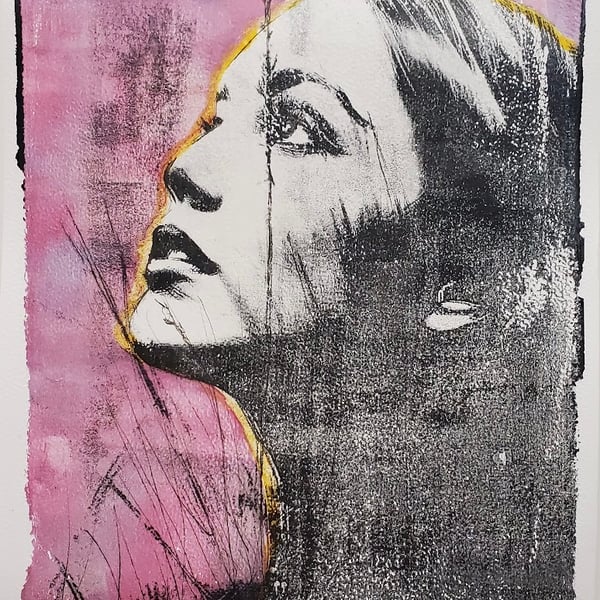 Pink sky Mononoprint