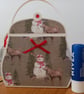 Vintage Snowman Handbag style Christmas gift bag, handmade