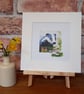 Badger amongst the Mushrooms mounted art print