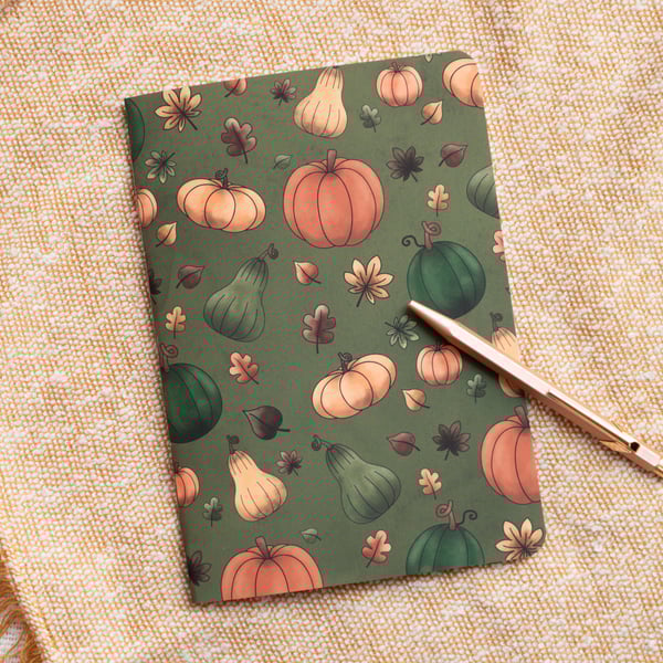 A5 Handmade Notebook with Pumpkin Design