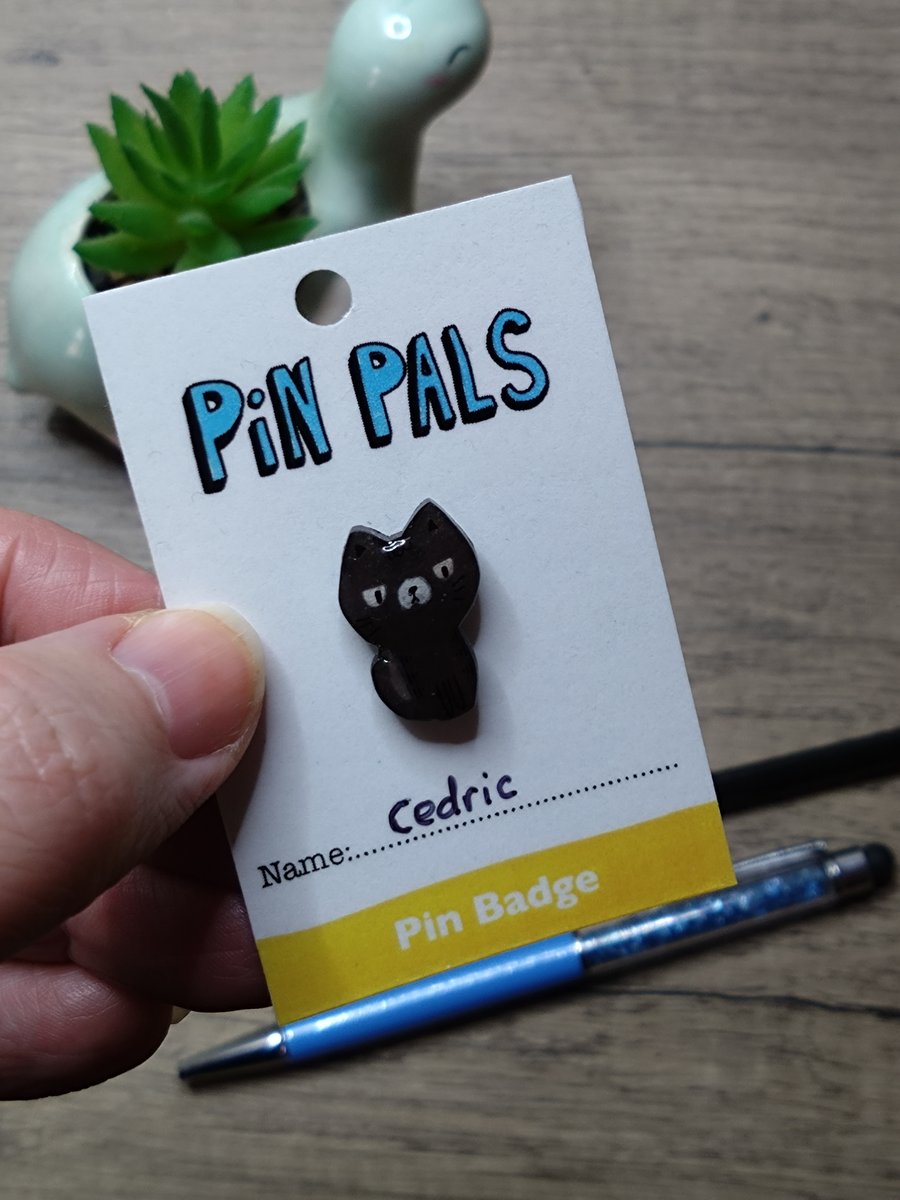 Cedric cat pin badge