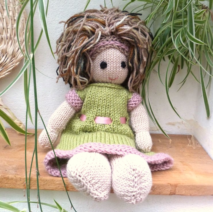 Doll. Hand Knitted Doll 12" handmade Doll Folksy