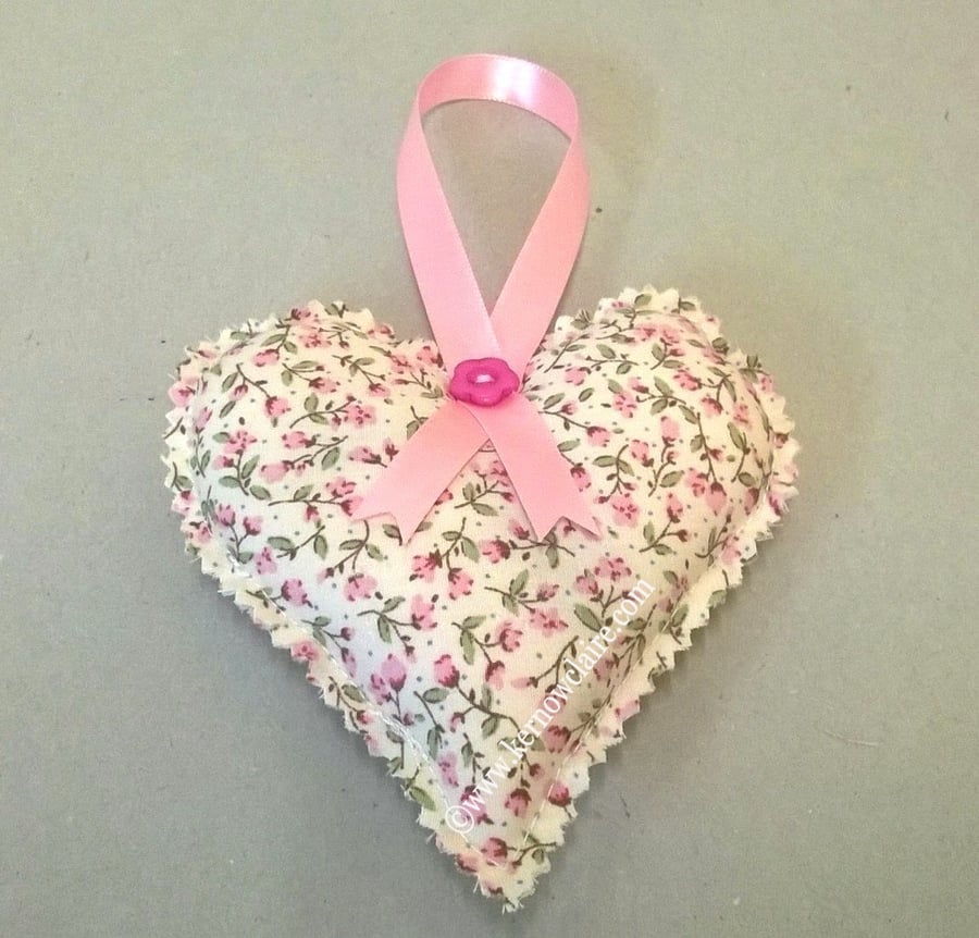 Heart lavender bag with hanging ribbon