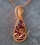 Dyed labradorite pendant hand wrapped in copper wire - Image 2