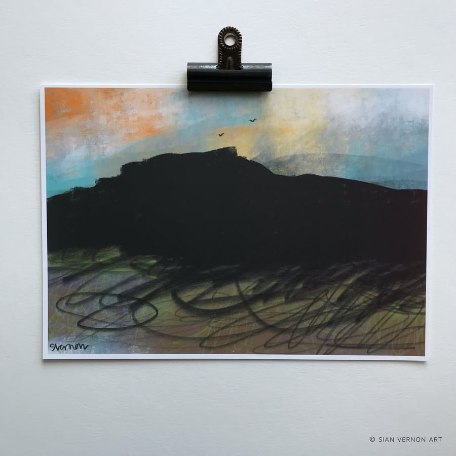 Crows over Higger Tor - Peak District art print