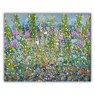 Framed oil painting - colourful wildflowers - flowers - impasto