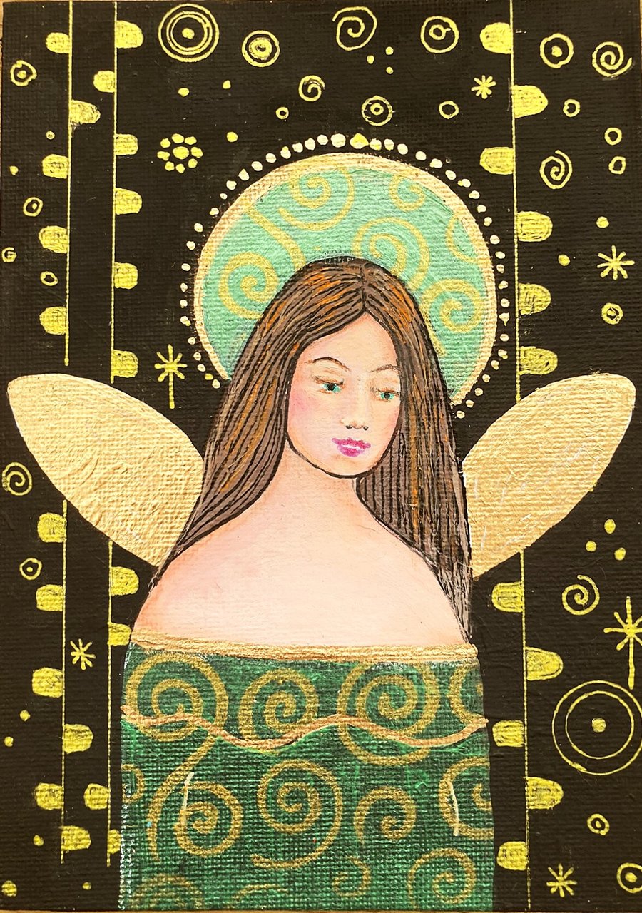 Angel Of Peace Original Painting Acrylic On Board