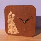Laser cut marquetry clock with couple design