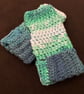 Hand Crocheted Fingerless Wrist Warmers in Teal - Image 5
