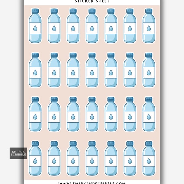 Funny Vinyl Sticker Sheet For Adults - Water Bottle