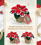 Small Handmade Poinsettia in Burlap Pot  Everlasting Christmas Flower Gift  - Image 4