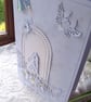 luxury 3d wedding card in white, silver,  beautiful flower spray, bride groom  - Image 3