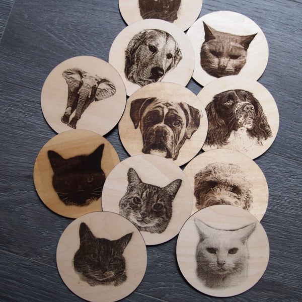 Cat or Dog Coaster Personalised