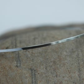 Sterling Silver Stacking Bangle, Slimline, Square profile, Hallmarked 