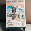 Wedding portrait, A5, faceless portrait, wedding gift, handmade